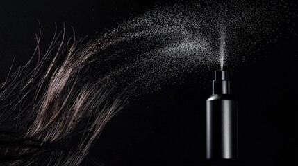 Hair styling action with heat protectant spray in a studio environment for healthy locks