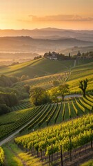 Fototapeta premium Vineyard in region , Serene relaxation view