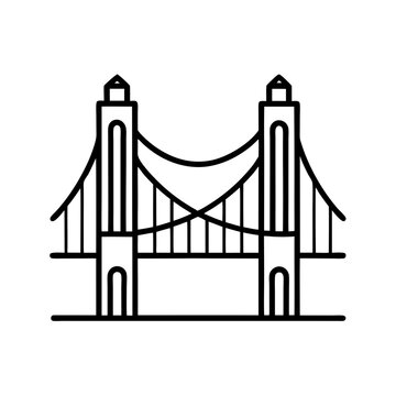 recommend clip art: Golden Gate Bridge Line Art on White Background
                    