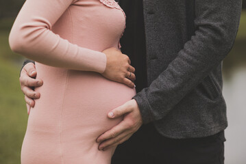 Pregnancy love and support, couple with ultrasound