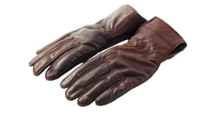 A pair of elegant leather driving gloves neatly folded, perfect for showcasing fashion accessories in automotive or lifestyle concepts.