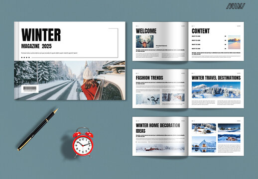 Winter Magazine Landscape Template