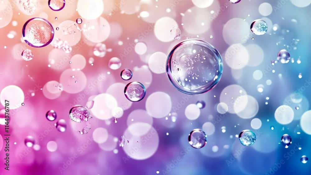 Wall mural colorful bokeh background with water droplets creating a vibrant atmosphere and a sense of depth