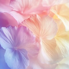 Fototapeta premium Flower petals in soft colors on mulberry paper background