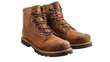 A Pair of Old Fashioned Leather Hiking Boots Perfect for Outdoor Adventures and Nature Walks.