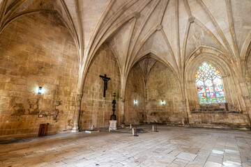 The passion of Christ at Capitulo room, Chapter house inside Santa Maria da Vitoria monastery at...
