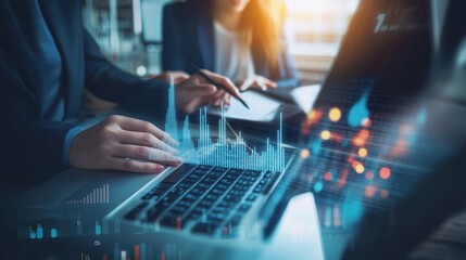 Tech-Driven Financial Advisory. Business Team Collaborating with Digital Tools and Reports
