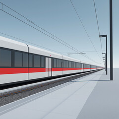 Naklejka premium Efficient Transportation: Virtual Train Network with Live Schedules