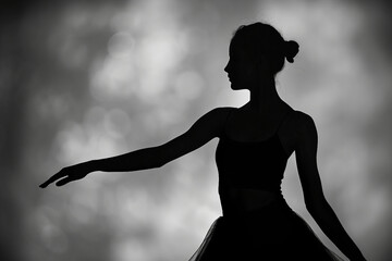 Generative AI Image of a Graceful Ballerina Performing a Solo Dance on an Artistic Stage