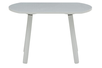 White wooden study table, straight view cut out isolated transparent background