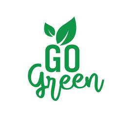 Fototapeta premium go green text information sign 