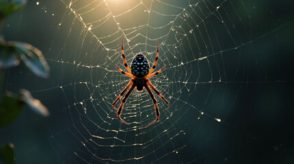 A spider that has spun a web.