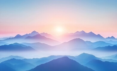 Fototapeta premium The morning twilight and evening sky over the mountains are marked by stunning sunrises and sunsets.