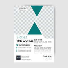 Abstract business corporate travel flyer in A4 vector template design or business poster template design. All main elements are easily editable.