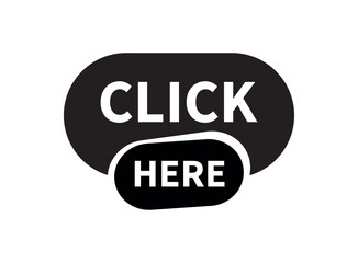 click here text warning and information sign	