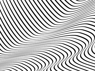 Black line pattern on white background. modern abstract background.
