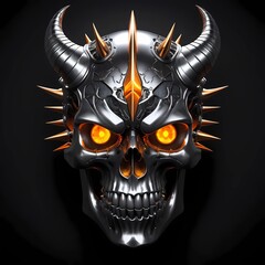 Gothic Skull with High-Polish Metal Finish