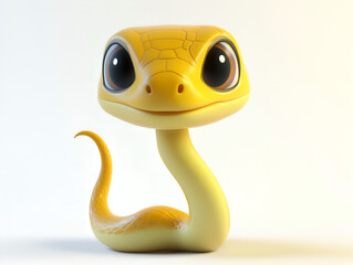 Fototapeta premium very cute baby snake on white background 