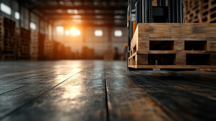 An image capturing a forklift moving across the warehouse floor with the morning sun streaming in, symbolizing the start of a productive workday in logistics.