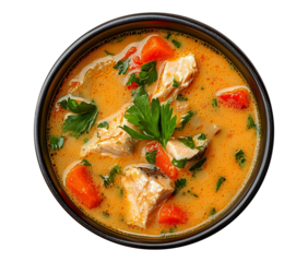Fish soup isolated on transparent background