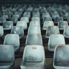 Fototapeta premium Empty chairs in stands in detail