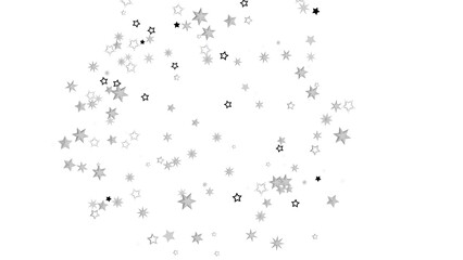 A beautiful abstract background with shimmering silver stars against a black backdrop.