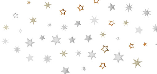 A close-up of golden and silver glitter stars against a black background, creating a dreamy and magical effect.