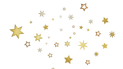 A dark background with scattered gold stars of different sizes.