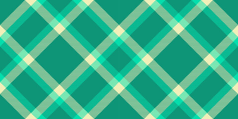 Relax seamless plaid pattern, irish check vector textile. Pastel fabric tartan background texture in teal and light colors.
