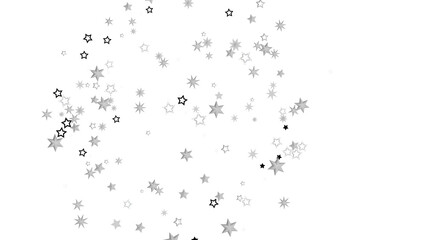 A beautiful abstract background with shimmering silver stars against a black backdrop.