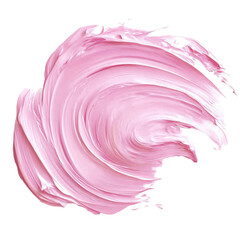Obraz premium Dynamic swirl of vibrant pink paint with brushstroke texture, isolated on white.