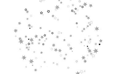 A black background with a scattering of silver stars. The stars are of varying sizes and shapes, creating a random pattern. The image is simple and minimalist, with a touch of sparkle and magic.