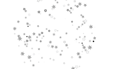 A black background with a scattering of silver stars. The stars are of varying sizes and shapes, creating a random pattern. The image is simple and minimalist, with a touch of sparkle and magic.