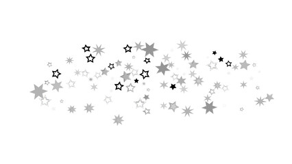 A black background with white stars scattered across the surface in various sizes. The stars have a shiny, glittery effect and create an abstract, cosmic, and decorative feel.