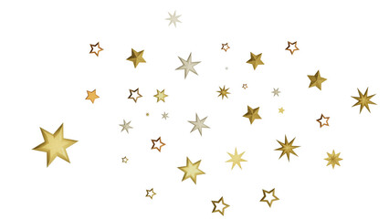 A digital illustration of golden stars on a black background, creating a dazzling and festive display.