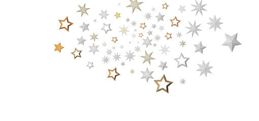 An abstract illustration of a night sky filled with golden and silver stars, creating a mesmerizing...