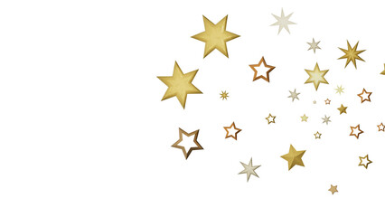 A cluster of golden stars on a black background, creating a festive and celebratory atmosphere.