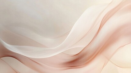 Obraz premium Abstract flowing beige and peach fabric waves on light background