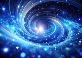 Obraz premium Abstract Blue Swirl Light, Technology Science Background, High Depth of Field, Futuristic, Cosmic, Nebula, Energy, Galaxy