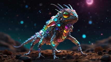 Here are a few options for your stock photo description, all under 200 characters:..**Option 1 (Focus on fantasy):**..> AI-generated fantasy creature
