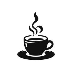 Obraz premium Coffee silhouette logo icon black white design