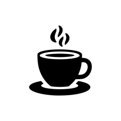 Obraz premium Coffee silhouette logo icon black white design