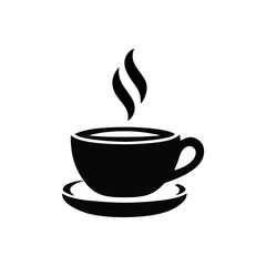 Obraz premium Coffee silhouette logo icon black white design