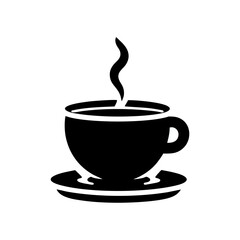 Obraz premium Coffee silhouette logo icon black white design