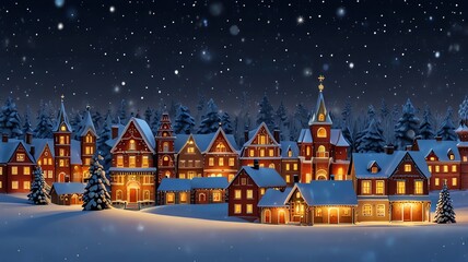 Fototapeta premium Here are a few options for your stock photo description, all under 200 characters:..**Option 1 (Focus on feeling):**..> Cozy Christmas village scene