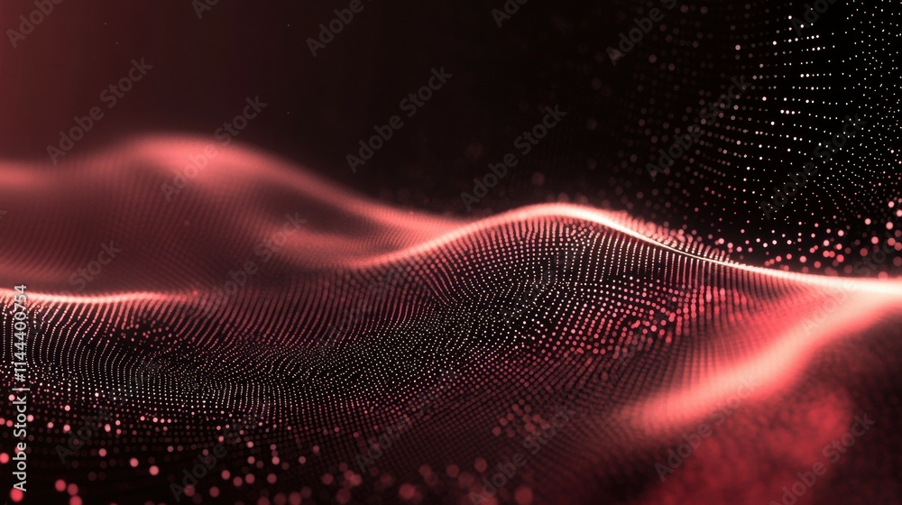 Poster digital space visualization abstract lines and dots for artistic data representation