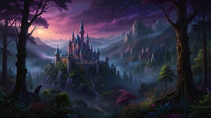 Here are a few options for your stock photo description, all under 200 characters:...**Option 1 (Focus on fantasy):**..> Enchanting fantasy landscape