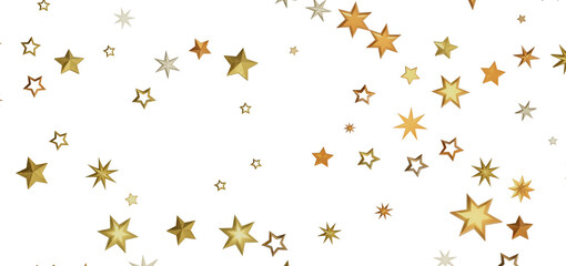 A dark background with a scattered pattern of shining golden stars.