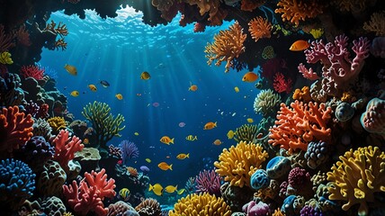 coral reef and fishes
