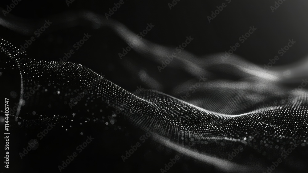 Poster visualizing data trends in digital space modern graphic design with lines and dots